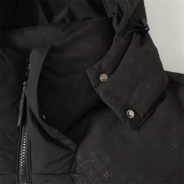  ダウンジャケット ブラック フード付き 防寒 2025秋冬 LOUIS VUITTON ルイヴィトン 偽物