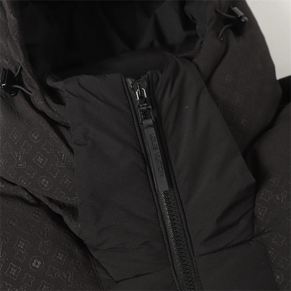  ダウンジャケット ブラック フード付き 防寒 2025秋冬 LOUIS VUITTON ルイヴィトン 偽物