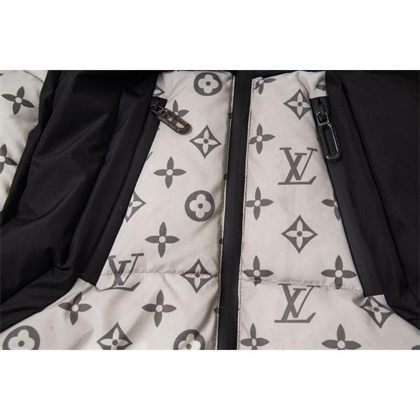 LOUIS VUITTON ルイヴィトン コピー ダウンジャケット ホワイト×ブラック フード 秋冬コーデ