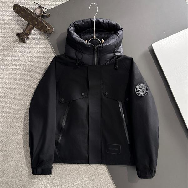 LOUIS VUITTON ルイヴィトン コピー ダウンジャケット カーキ フード付き 中綿 モード系