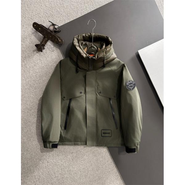 LOUIS VUITTON ルイヴィトン コピー ダウンジャケット カーキ フード付き 中綿 モード系