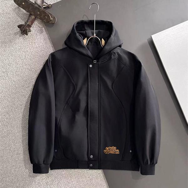ジップブルゾン グレー フード付き メンズ モード LOUIS VUITTON ルイヴィトン スーパーコピー