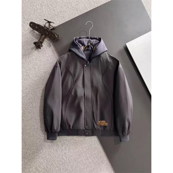 ジップブルゾン グレー フード付き メンズ モード LOUIS VUITTON ルイヴィトン スーパーコピー