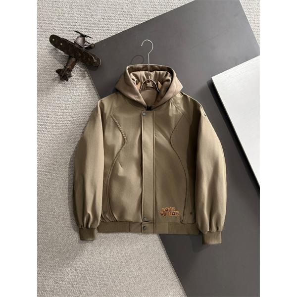 ジップブルゾン グレー フード付き メンズ モード LOUIS VUITTON ルイヴィトン スーパーコピー