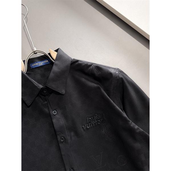 LOUIS VUITTON ルイヴィトン コピー 長袖 シャツ ブラック 無地 メンズ 当店イチオシ