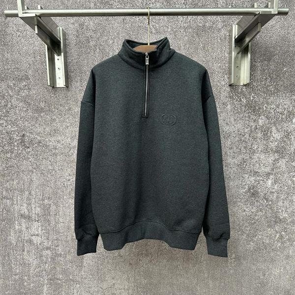 話題沸騰！ハーフジップ パーカー グレー メンズ 万能 DIOR ディオール コピー