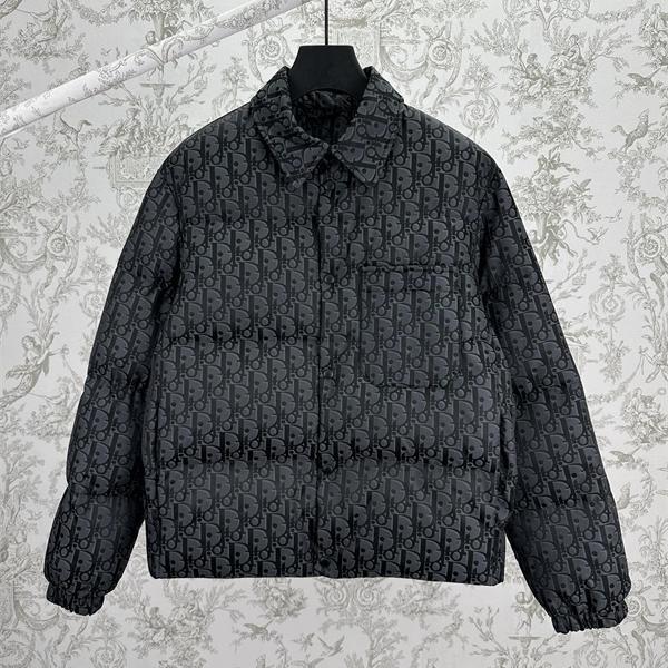 DIOR ディオール コピー 存在感抜群 ダウンジャケット 総柄 ブラック メンズ 保温
