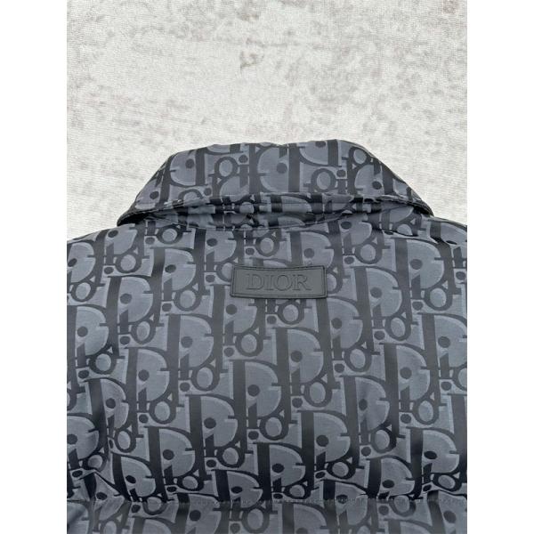 安定 人気 DIOR ディオール コピー ダウンベスト 総柄 ブラック メンズ 2025秋冬