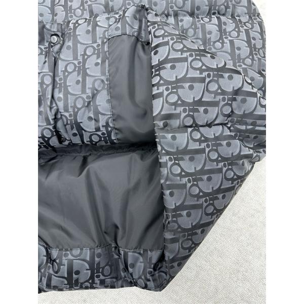 安定 人気 DIOR ディオール コピー ダウンベスト 総柄 ブラック メンズ 2025秋冬