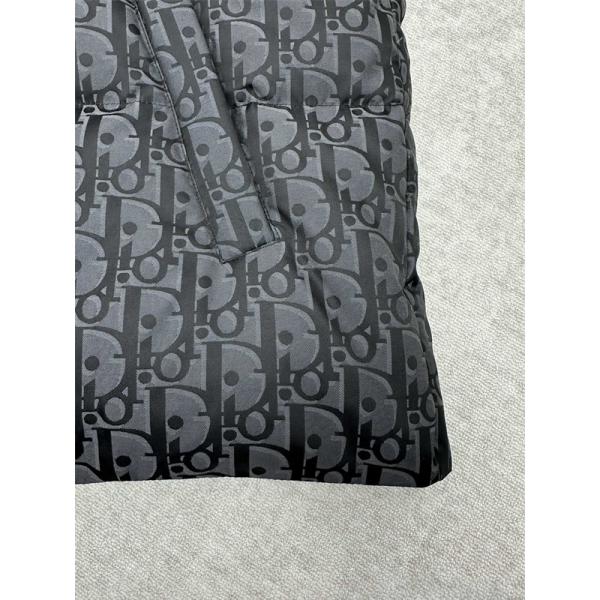 安定 人気 DIOR ディオール コピー ダウンベスト 総柄 ブラック メンズ 2025秋冬