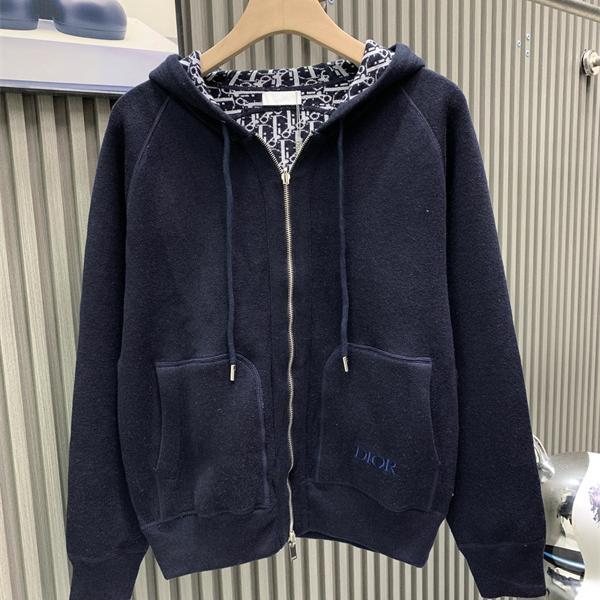 トレンド ジップパーカー ネイビー メンズ モード系 DIOR ディオール コピー