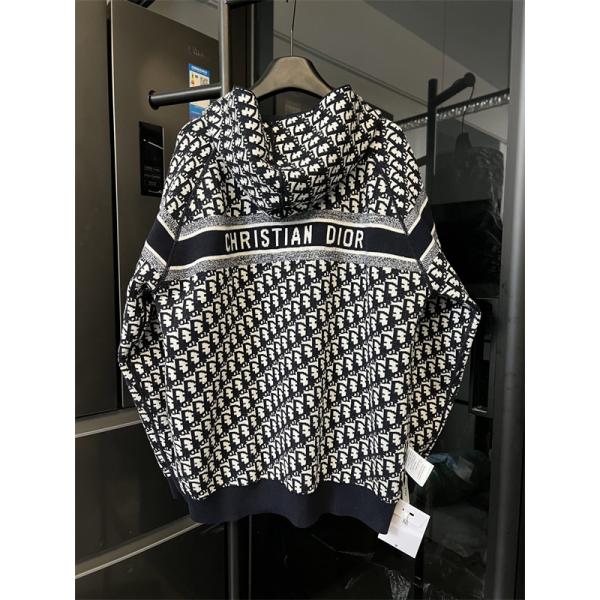 今季注目 DIOR ディオール コピー ジップパーカー 総柄 ブラック 2025秋冬 存在感