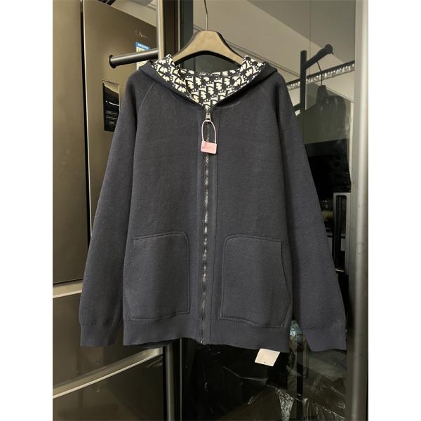 今季注目 DIOR ディオール コピー ジップパーカー 総柄 ブラック 2025秋冬 存在感