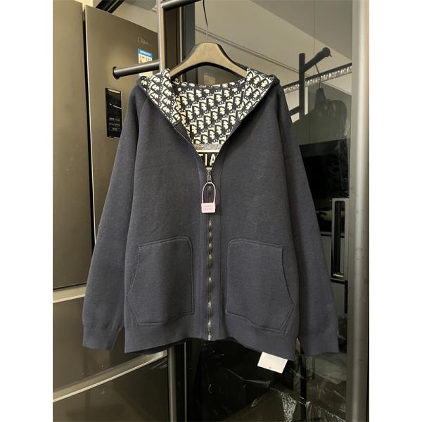 今季注目 DIOR ディオール コピー ジップパーカー 総柄 ブラック 2025秋冬 存在感