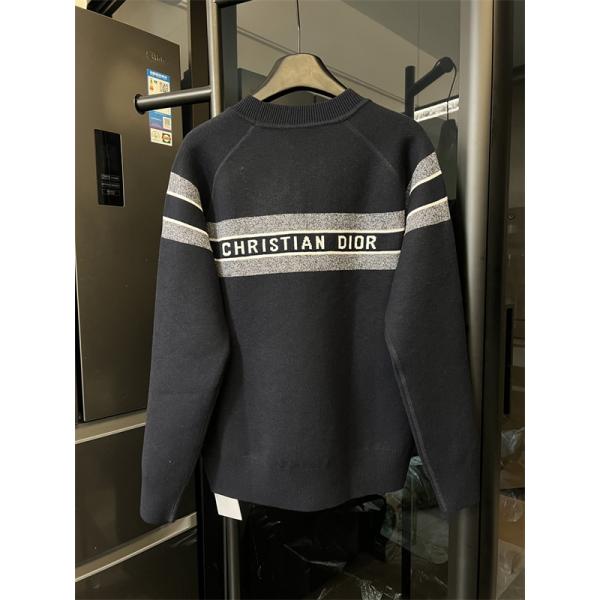 DIOR ディオール コピー 完成度重視 クルーネック ニット 総柄 ブラック 2025秋冬 映える