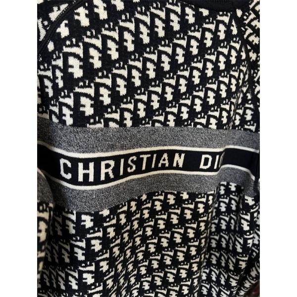  DIOR ディオール コピー 完成度重視 クルーネック ニット 総柄 ブラック 2025秋冬 映える