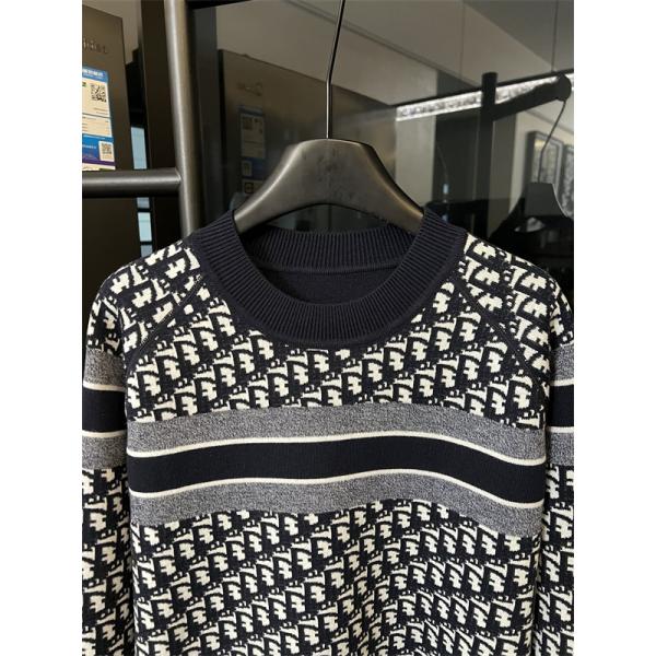  DIOR ディオール コピー 完成度重視 クルーネック ニット 総柄 ブラック 2025秋冬 映える