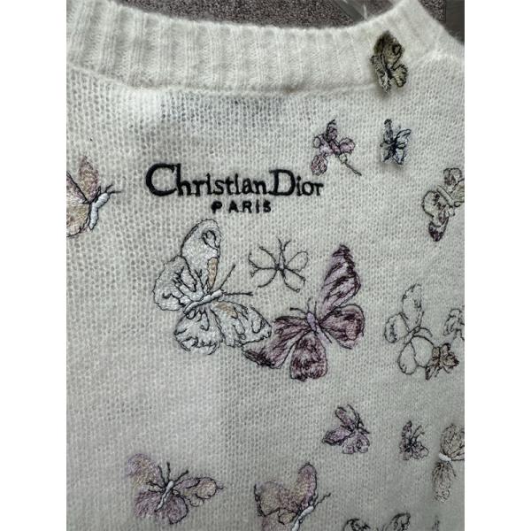 洗練デザイン ニット ホワイト レディース  2025秋冬 華やか DIOR ディオール コピー