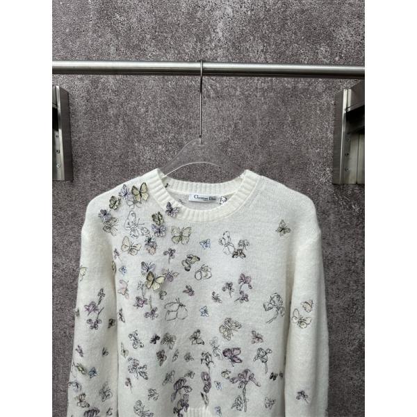 洗練デザイン ニット ホワイト レディース  2025秋冬 華やか DIOR ディオール コピー