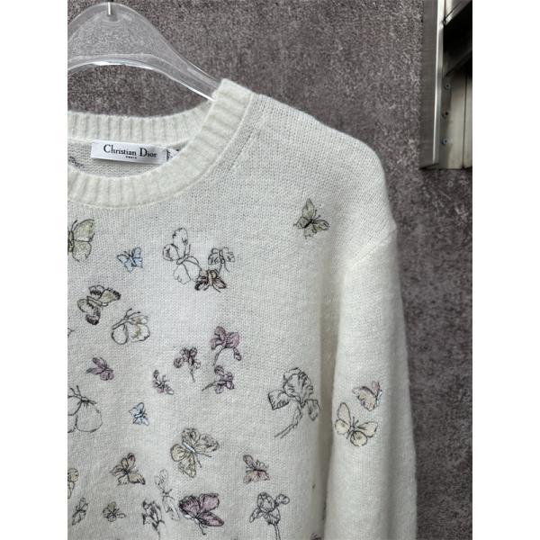 洗練デザイン ニット ホワイト レディース  2025秋冬 華やか DIOR ディオール コピー