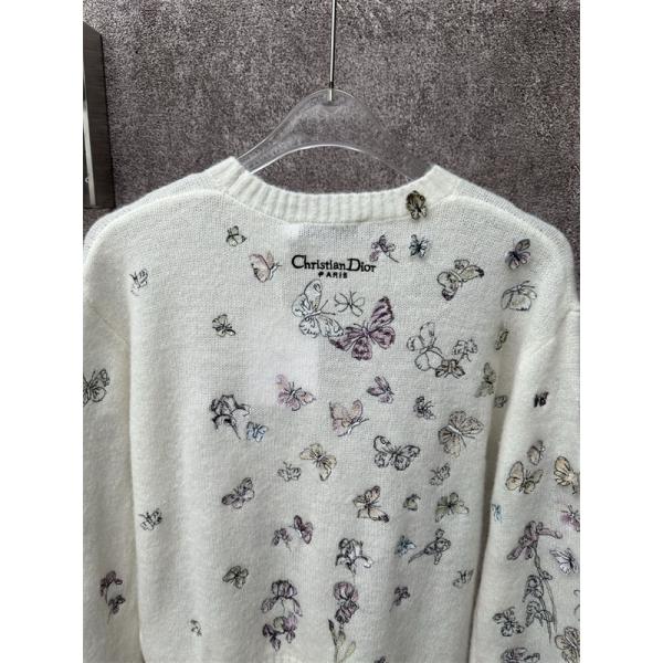 洗練デザイン ニット ホワイト レディース  2025秋冬 華やか DIOR ディオール コピー