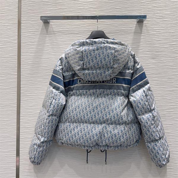 保温性抜群 DIOR ディオール コピー ダウンジャケット 総柄 グレー 2025秋冬必須