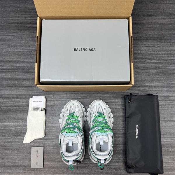 BALENCIAGA 激安 Track Trail 3.0 メンズ ローカット スニーカー アウトドア系 トレイルデザイン レースアップ 厚底 ホワイト×グリーン