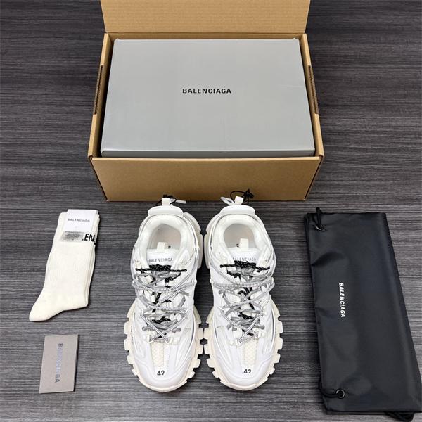 BALENCIAGA 激安 メンズ ボリュームソール スニーカー ローカット メッシュ切替 レースアップ 厚底 デイリーユース ホワイト系