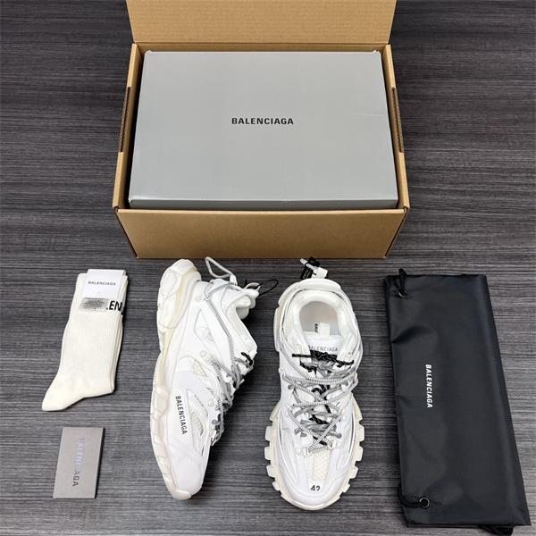 BALENCIAGA 激安 メンズ ボリュームソール スニーカー ローカット メッシュ切替 レースアップ 厚底 デイリーユース ホワイト系