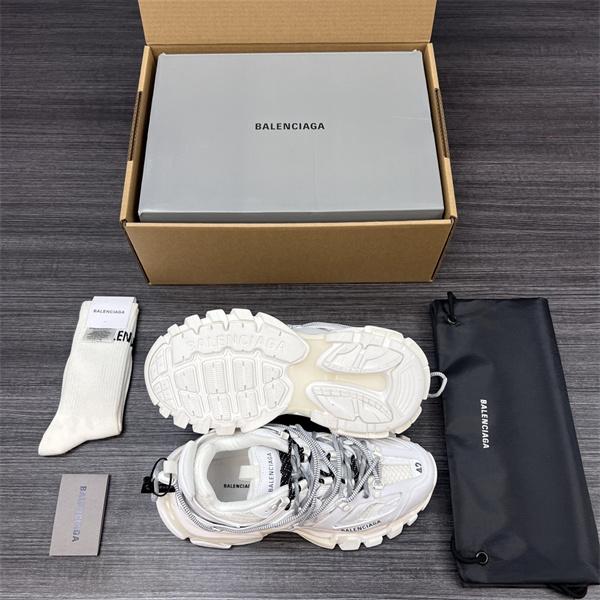 BALENCIAGA 激安 メンズ ボリュームソール スニーカー ローカット メッシュ切替 レースアップ 厚底 デイリーユース ホワイト系