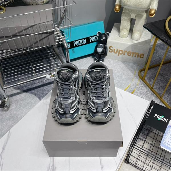 BALENCIAGA 激安 Track.2 スニーカー メンズ 4代 ブラック×グレー 配色 ローカット 厚底 ボリュームソール ダッドシューズ