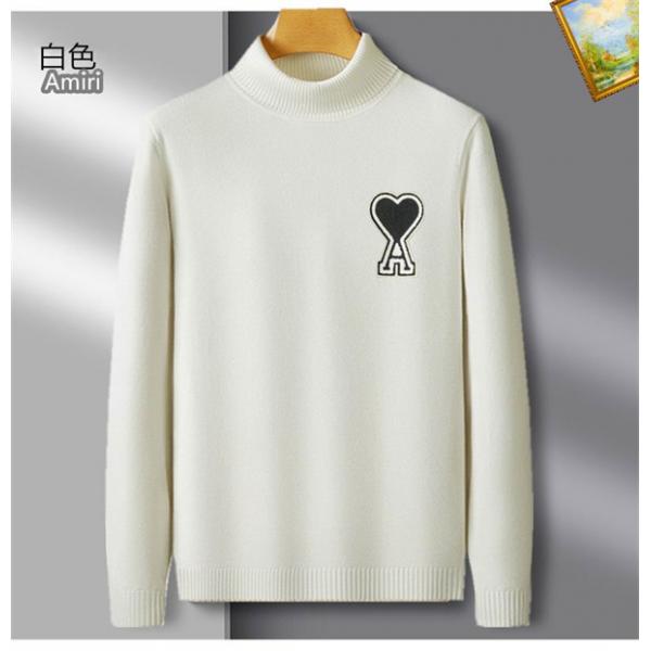 AMI PARIS アミ パリス コピー 2025秋冬 暖かい デニムブルー 定番 人気 ハイネック ニット