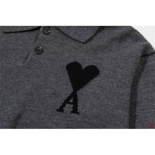 秋冬 保温 ベージュ系 大人カジュアル AMI PARIS アミ パリス コピー ポロ ニット