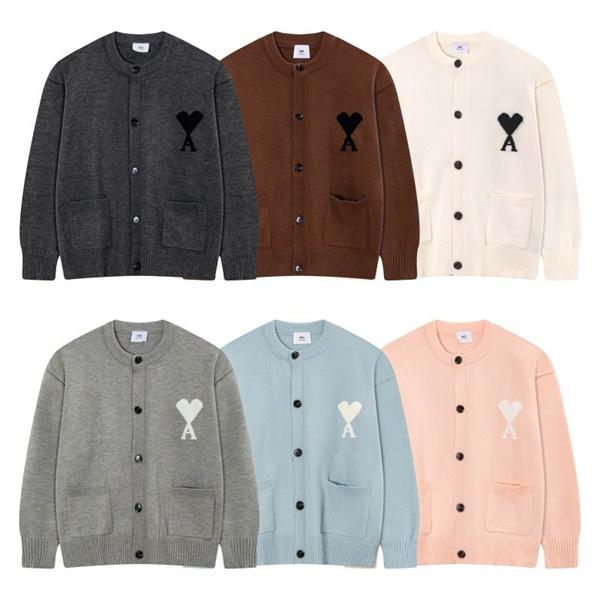 AMI PARIS アミ パリス コピー 2025秋冬 防寒 グレー系 おしゃれ 定番 ニット カーディガン