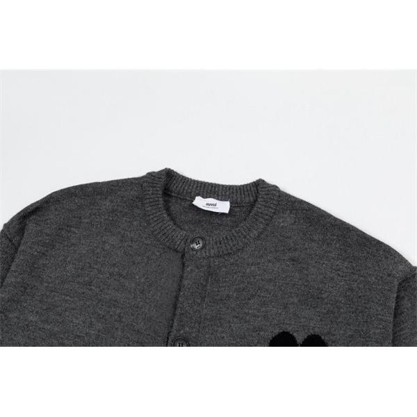 AMI PARIS アミ パリス コピー 2025秋冬 防寒 グレー系 おしゃれ 定番 ニット カーディガン