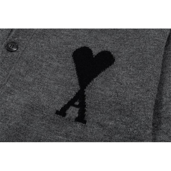 AMI PARIS アミ パリス コピー 2025秋冬 防寒 グレー系 おしゃれ 定番 ニット カーディガン