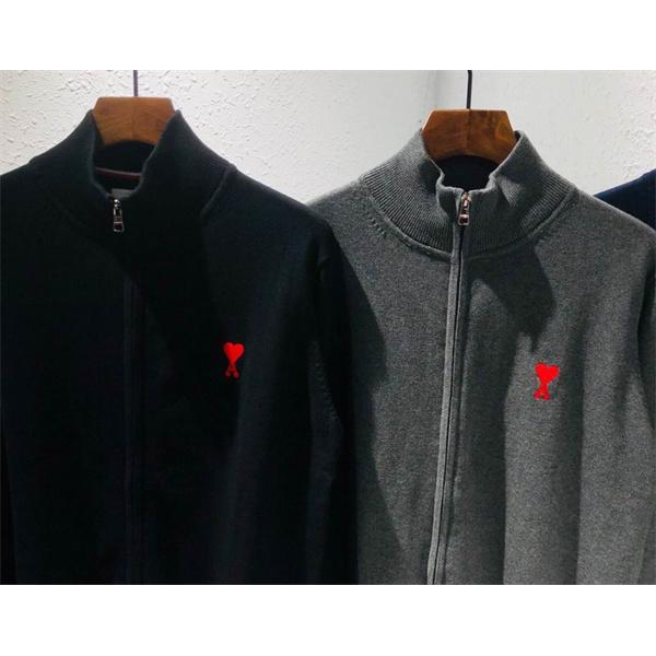 AMI PARIS アミ パリス コピー 2025秋冬 すっきりシルエット 注目 ジップ ニット 