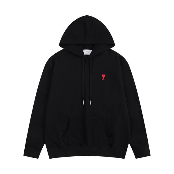 AMI PARIS アミ パリス コピー 厚手生地 モード ブラック ストリート 快適 パーカー