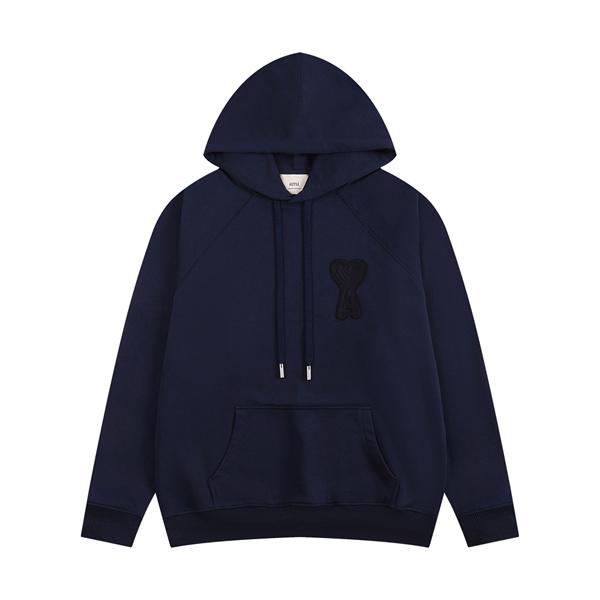 AMI PARIS アミ パリス コピー 秋冬 ネイビー 落ち着き 売れ筋 プルオーバー パーカー