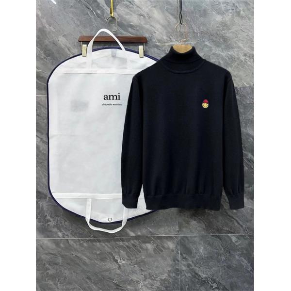 AMI PARIS アミ パリス コピー 刺繍 柔和 大人カジュアル 定番 ハイネック ニット
