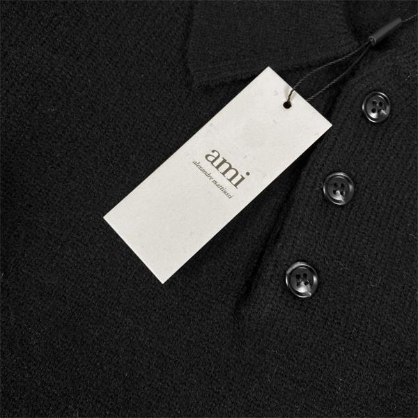 ホワイト 存在感 ゆったり トレンド 注目 ポロ AMI PARIS アミ パリス コピー ニット