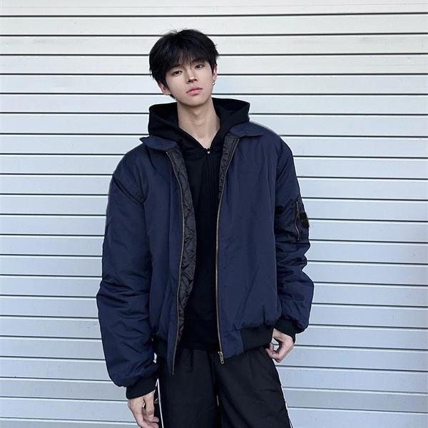 STONE ISLAND ストーンアイランド コピー ネイビー シルエット 着回し力抜群 中綿ジャケット