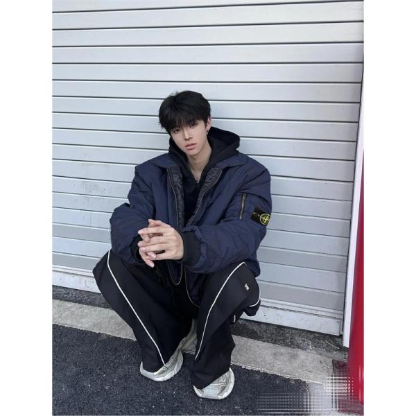 STONE ISLAND ストーンアイランド コピー ネイビー シルエット 着回し力抜群 中綿ジャケット