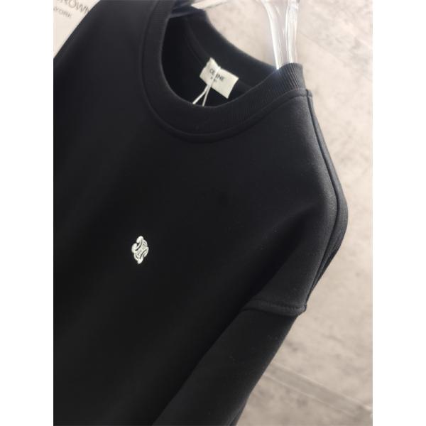 セリーヌ コピー 2025秋冬 CELINE 刺繍 トレーナー ホワイト・ブラック シンプル  ユニセックス