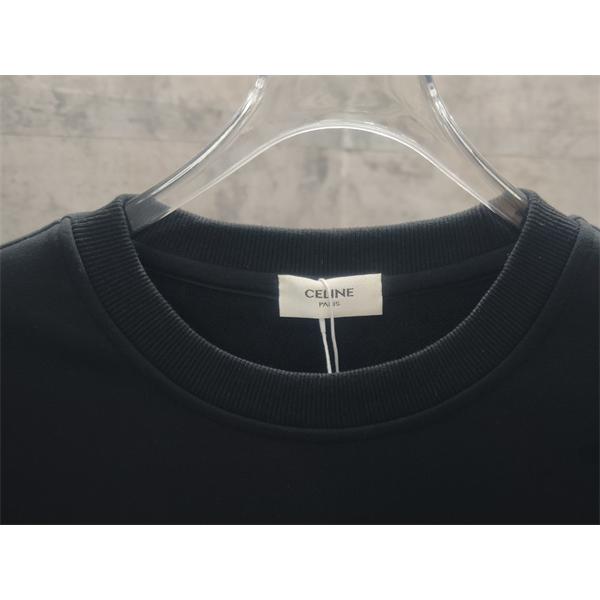 セリーヌ コピー 2025秋冬 CELINE 刺繍 トレーナー ホワイト・ブラック シンプル  ユニセックス