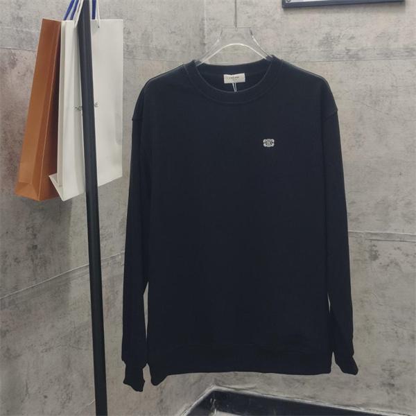 セリーヌ コピー 2025秋冬 CELINE 刺繍 トレーナー ホワイト・ブラック シンプル  ユニセックス