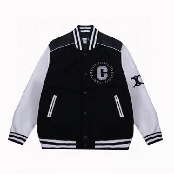 セリーヌ コピー 2025秋冬 CELINE ブラック×ホワイト ジャケット スポーティー 万能 上品