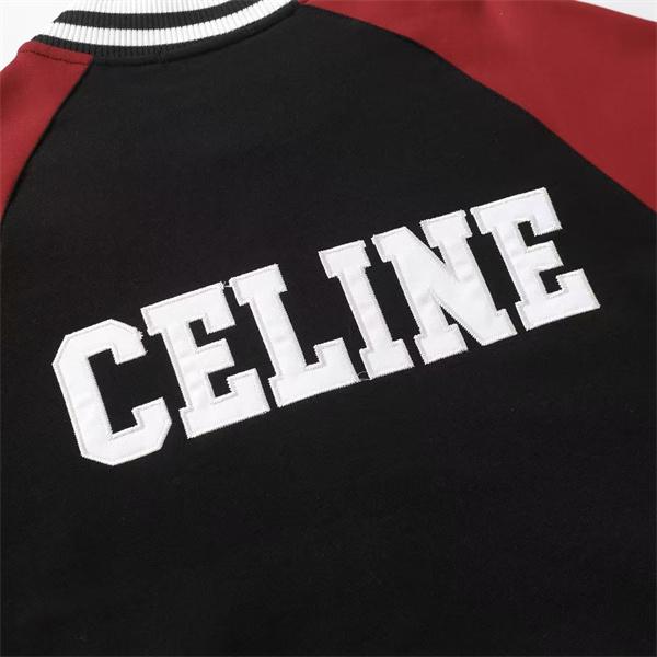 セリーヌ コピー 2025秋冬 CELINE ブラック×レッド ジャケット 存在感抜群 スポーティー 