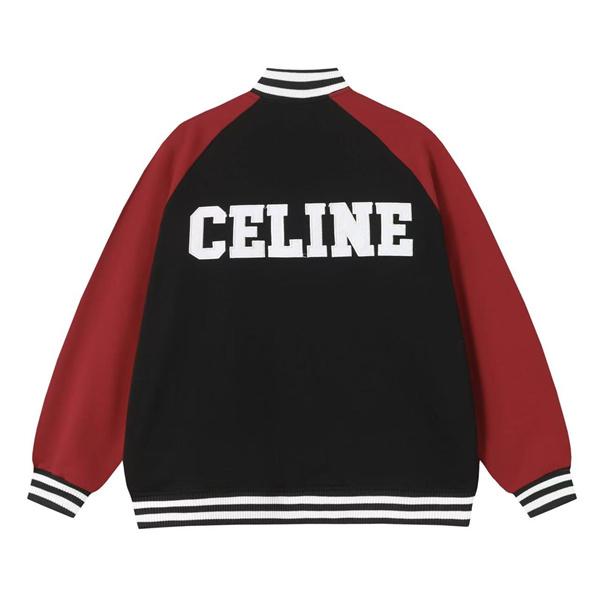 セリーヌ コピー 2025秋冬 CELINE ブラック×レッド ジャケット 存在感抜群 スポーティー 