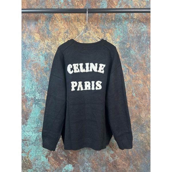 2025秋冬 CELINE ブラック ニット トップス 落ち着き感 上質 セリーヌ コピー